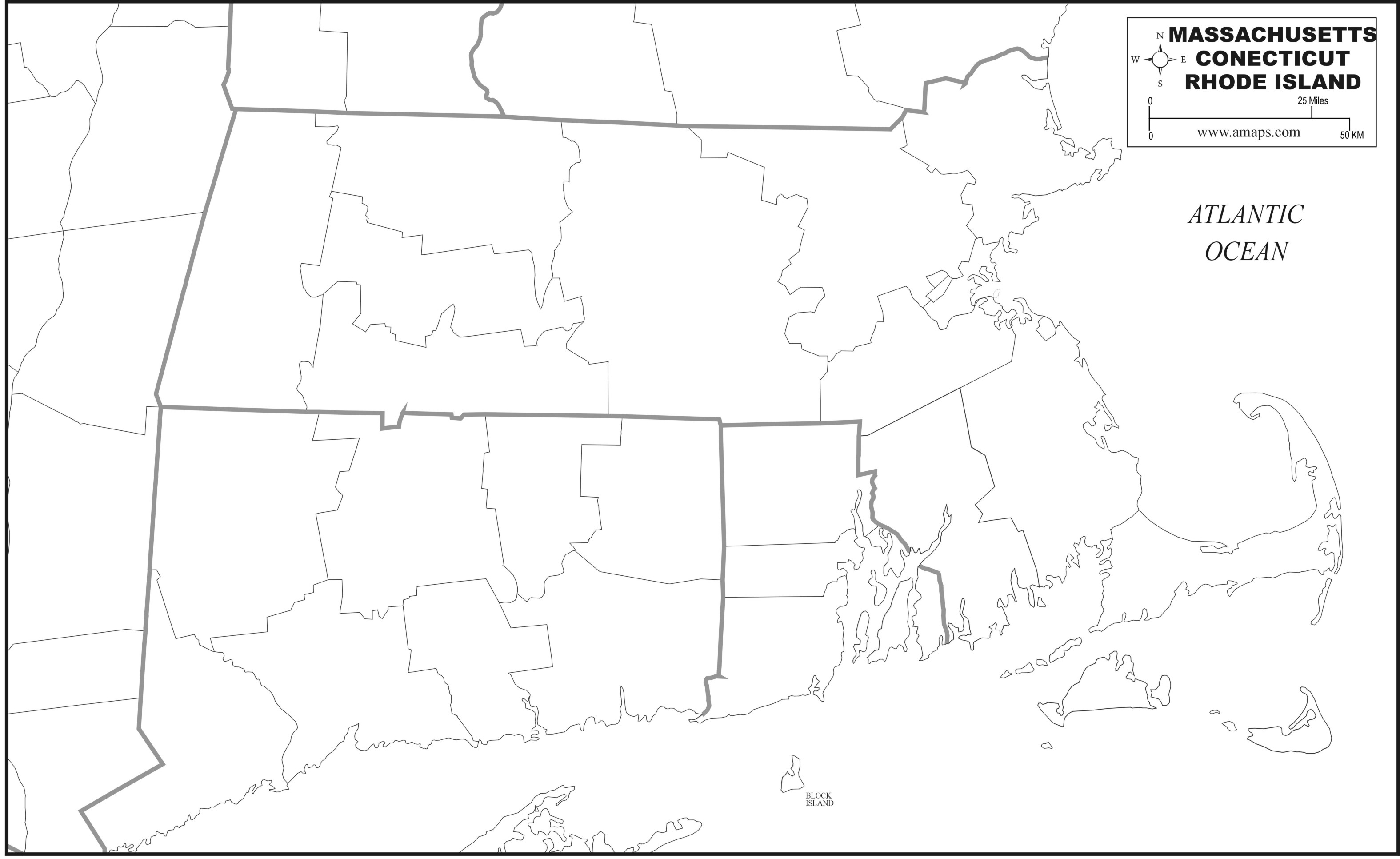 FREE MAP OF Mass Conn RI